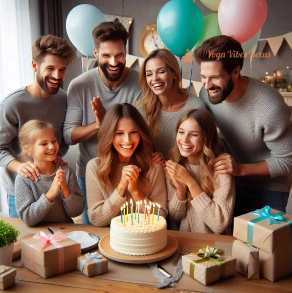 family celebrating birthday